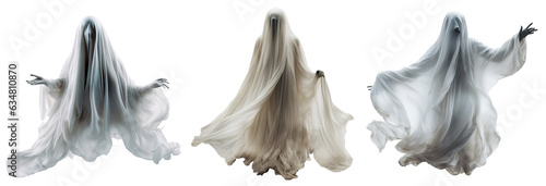 scary spooky white floating bedsheet ghost - Halloween graphic element theme