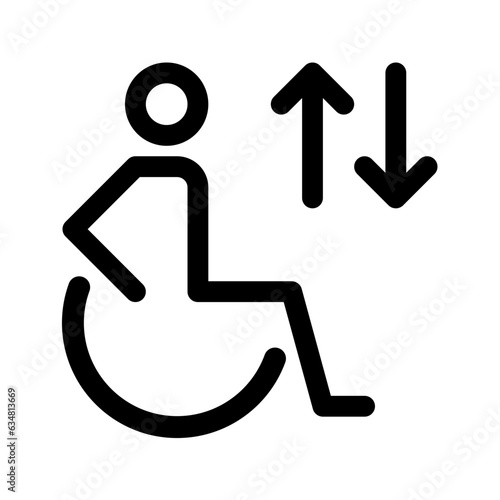 Elevator for wheelchairs line icon
