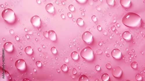 liquid water drop on pink background, texture or pattern for wallpaper, generative ai