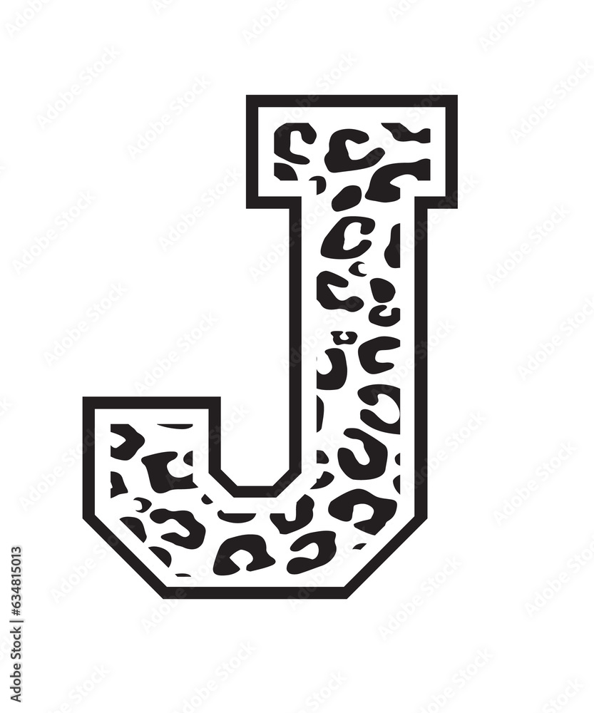 Leopard Print Alphabet svg, Leopard Pattern Alphabet SVG Bundle