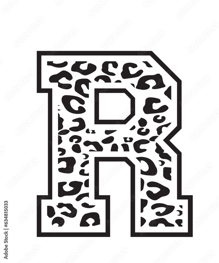 Leopard Print Alphabet svg, Leopard Pattern Alphabet SVG Bundle