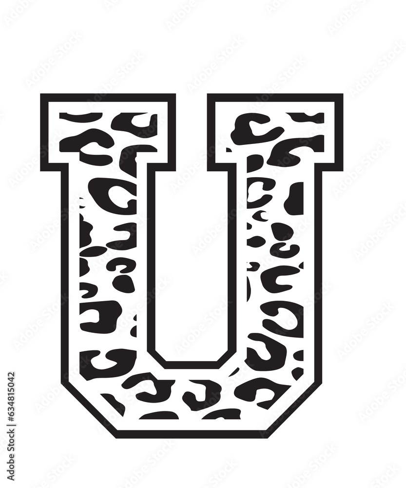 Leopard Print Alphabet svg, Leopard Pattern Alphabet SVG Bundle