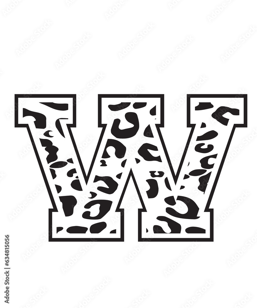 Leopard Print Alphabet svg, Leopard Pattern Alphabet SVG Bundle