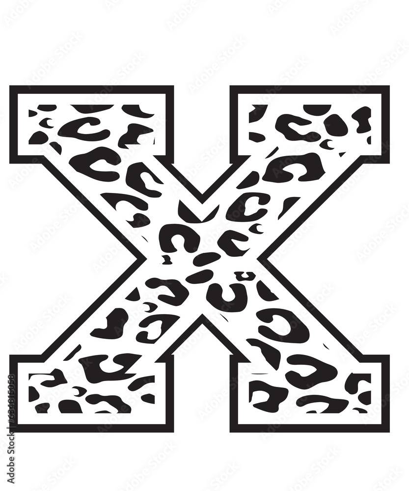 Leopard Print Alphabet svg, Leopard Pattern Alphabet SVG Bundle