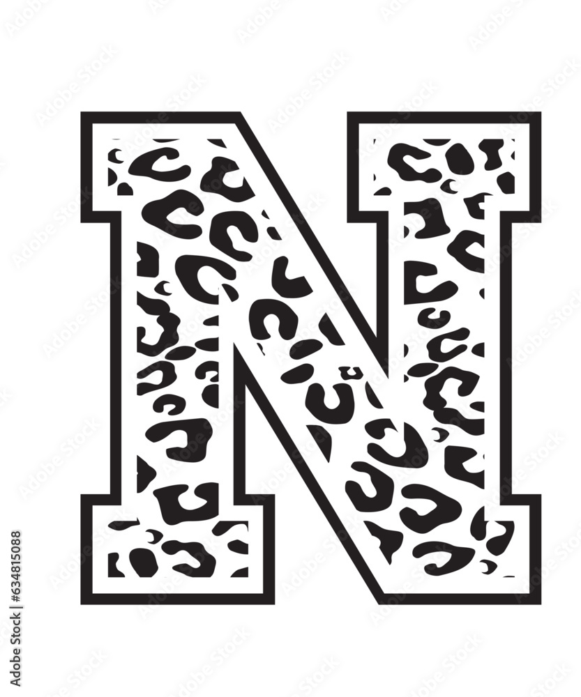Leopard Print Alphabet svg, Leopard Pattern Alphabet SVG Bundle