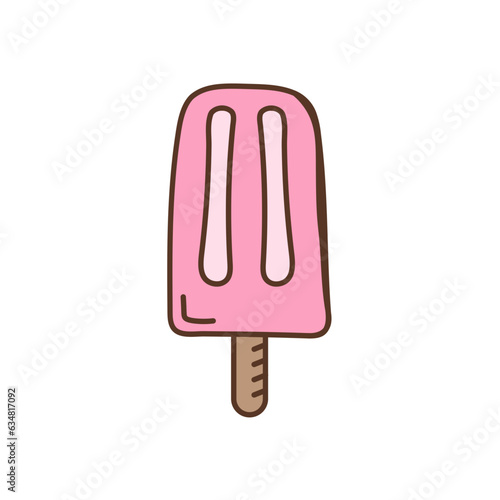Strawberry Popsicle Doodle Sticker