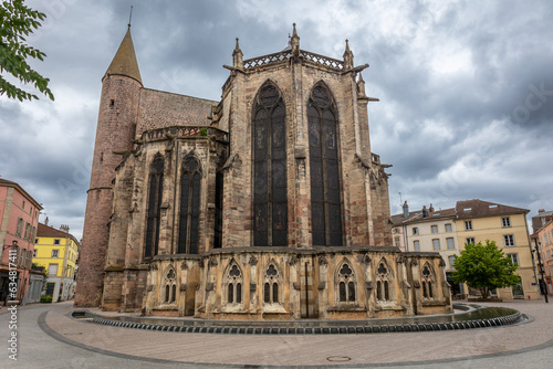 Beautiful old basilica named 'Basilica-Saint Maurice' in the French town of Epinal in the Vosges region photo