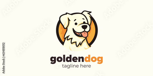 Simple Vector Designs: Cute Golden Dog and Pet Dog Logo for Pet Fashion Brand