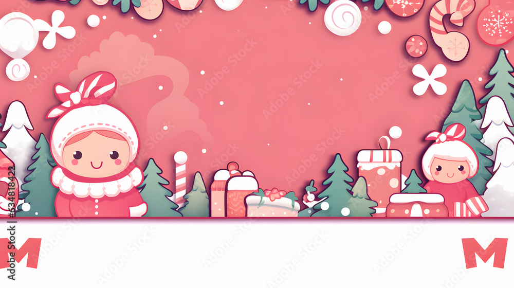 Naklejka premium anime style christmas background