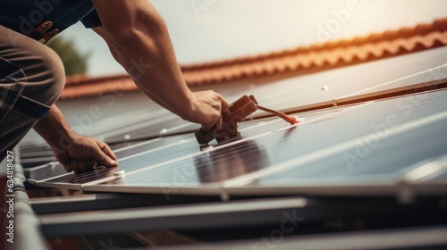 Solar panels installation process