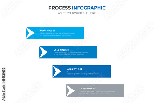 Flow chart 4 step infographic design vector