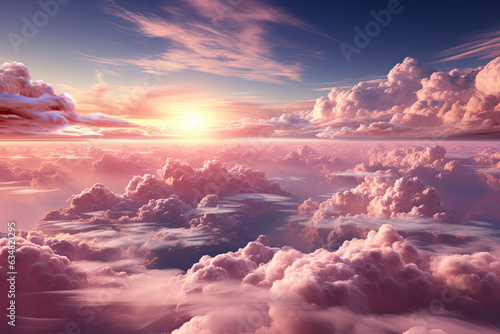 sunrise over the pink clouds 