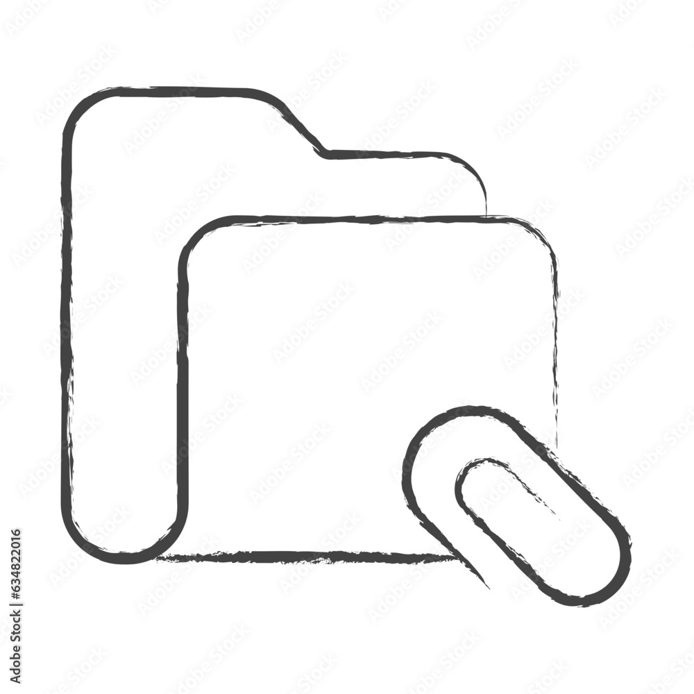 Fototapeta premium Hand drawn Attach folder illustration icon