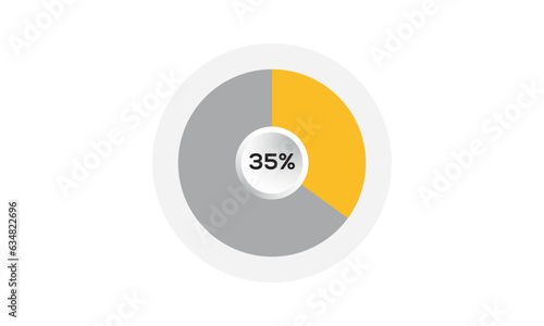 35% creative pie chart vector, 35 percent pie chart, pie chart vector, incredible pie chart vector