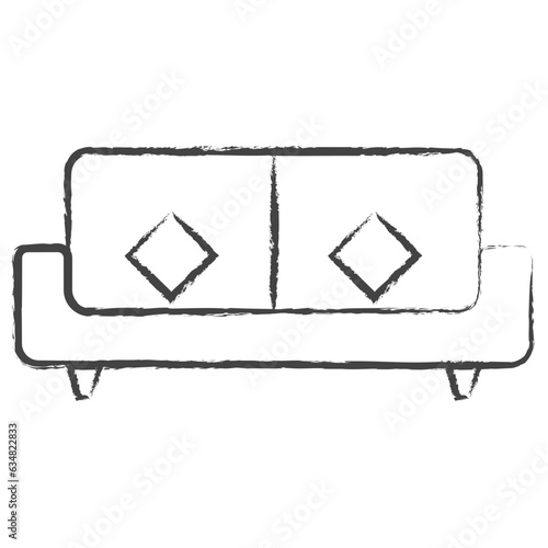 Hand drawn Divan bed illustration icon