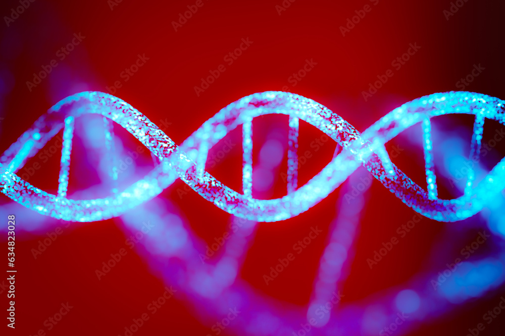 Background of DNA structure of medical research concept, 3d rendering