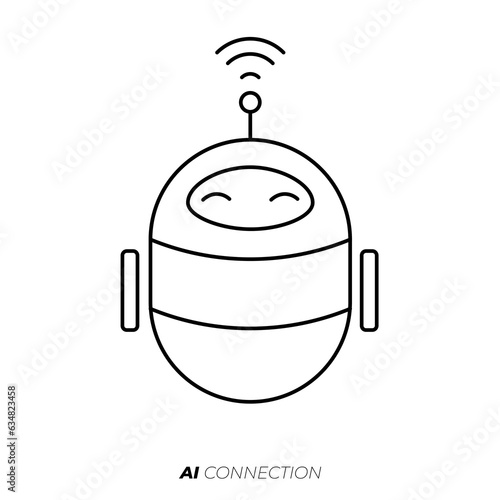 artificial intelligence bot happy - lines design