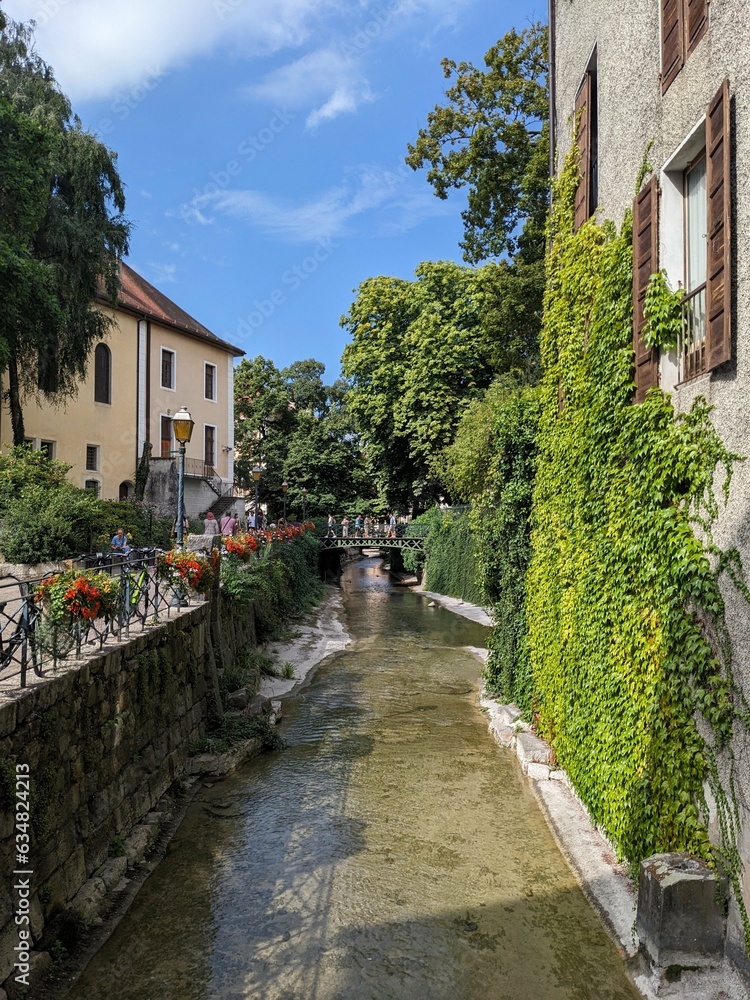 Overview of Annecy's canals, France - August 2023