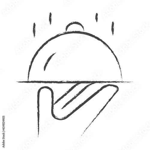 Hand drawn Servant Food Service illustration icon