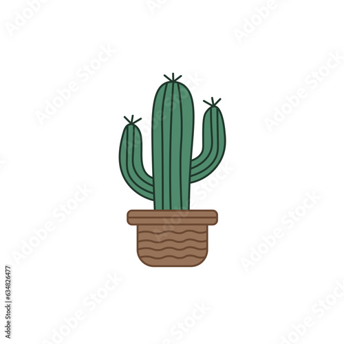 Cactus in Pot Doodle Sticker