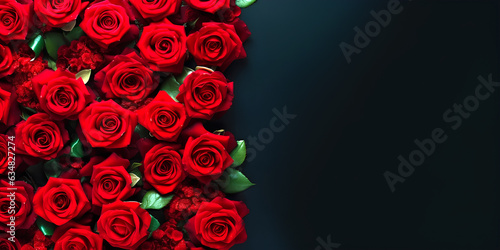 Natural red roses background.