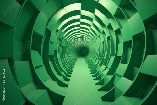 Business backdrop in green  3D-rendered illusion. Generative AI