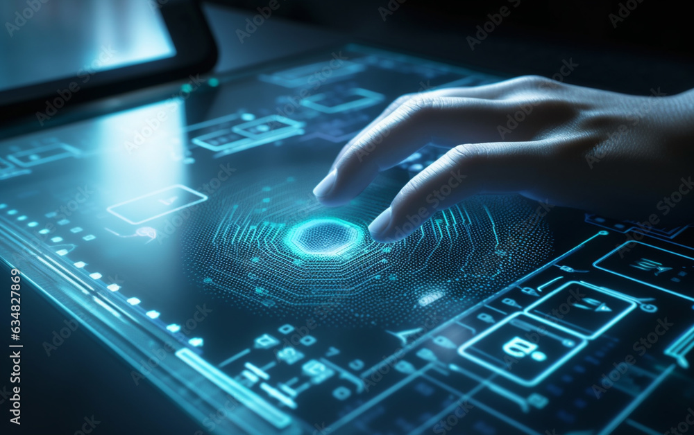 A computer identifies and measures the fingerprint on the digital surface A computer identifies and measures the fingerprint on the digital surface