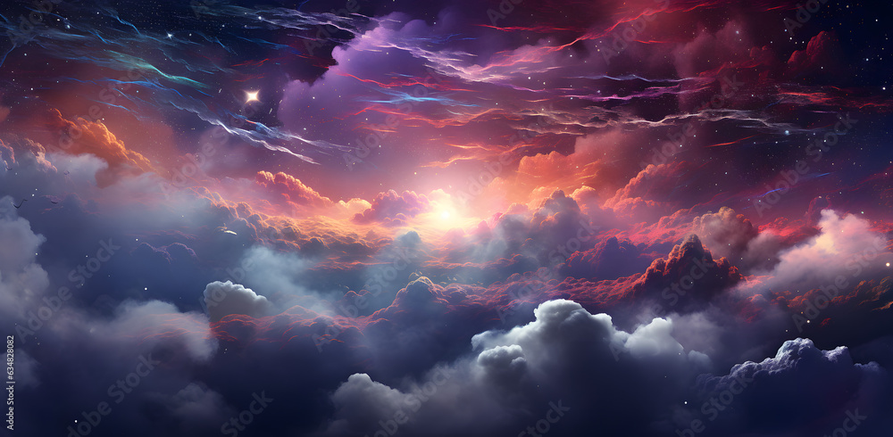 Galaxy Stars, Clouds, Nebula, in the Style of Psychedelic Dreamscapes