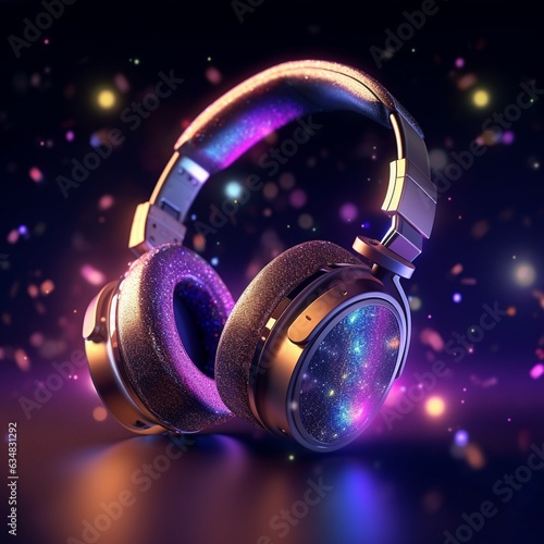 headphones on a blue background