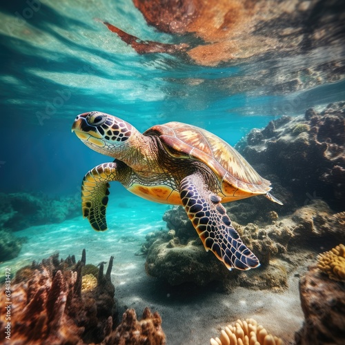 Aqua Adventure  Exploring the Deep Sea with Captivating Sea Turtle Photography