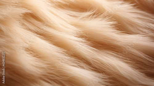 Close-up of a neutral beige woolen fiber as a backdrop. Natural material illuminated by soft sunlight, creating an aesthetic ambiance. Generative AI