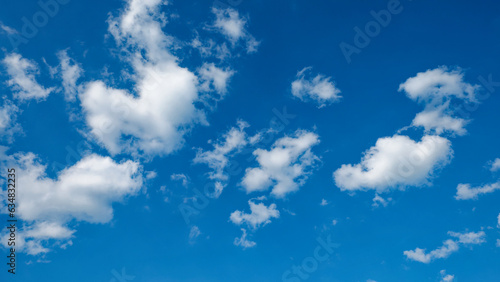 Little cumulus clouds on a blue sky. Background.