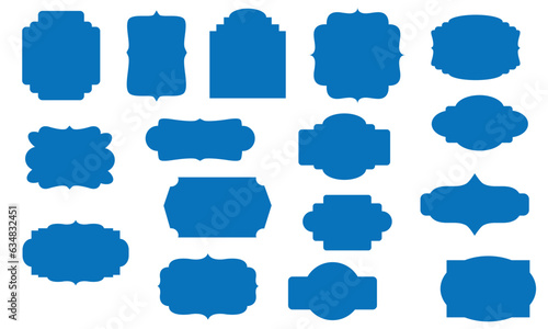 Set of vintage label and badges collections. Vector illustration. Blue template for patch, insignias, overlay
