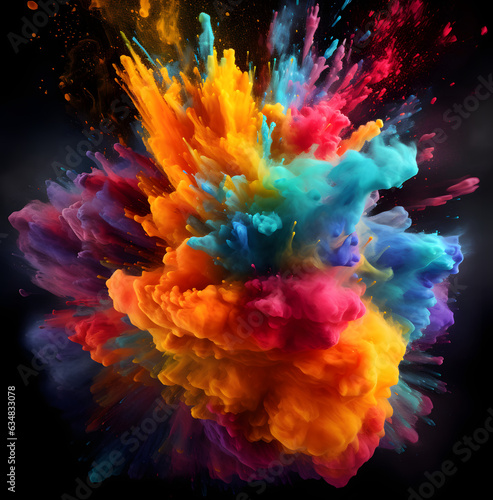 Colored Powder Coming Out of an Explosion