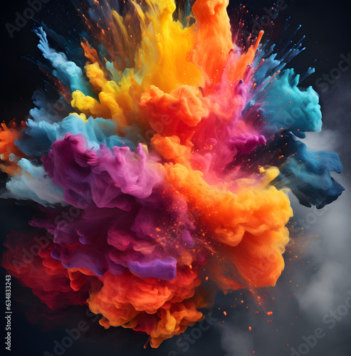Colored Powder Coming Out of an Explosion