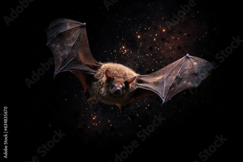 Night bat in flight, shrouded in mystery., generative IA