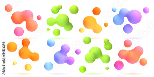 3d abstract blobs set.