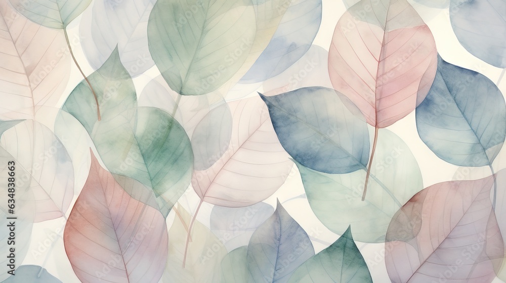 a bunch of leaves that are on a wallpaper background. generative ai a bunch of leaves that are on a wallpaper background. generative ai