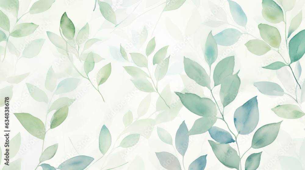 a painting of leaves on a white background with a blue sky in the background. generative ai a painting of leaves on a white background with a blue sky in the background. generative ai