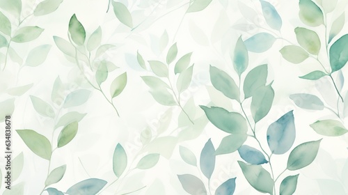  a painting of leaves on a white background with a blue sky in the background. generative ai © Anna