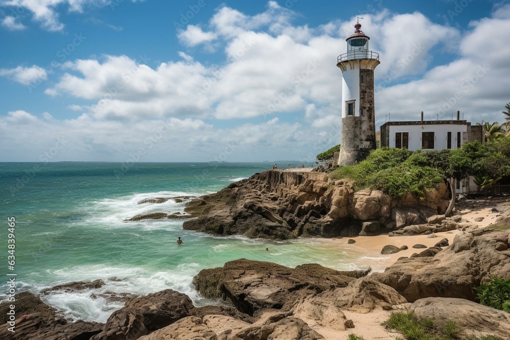 Lighthouse in Salvador, Bahia. Generative AI