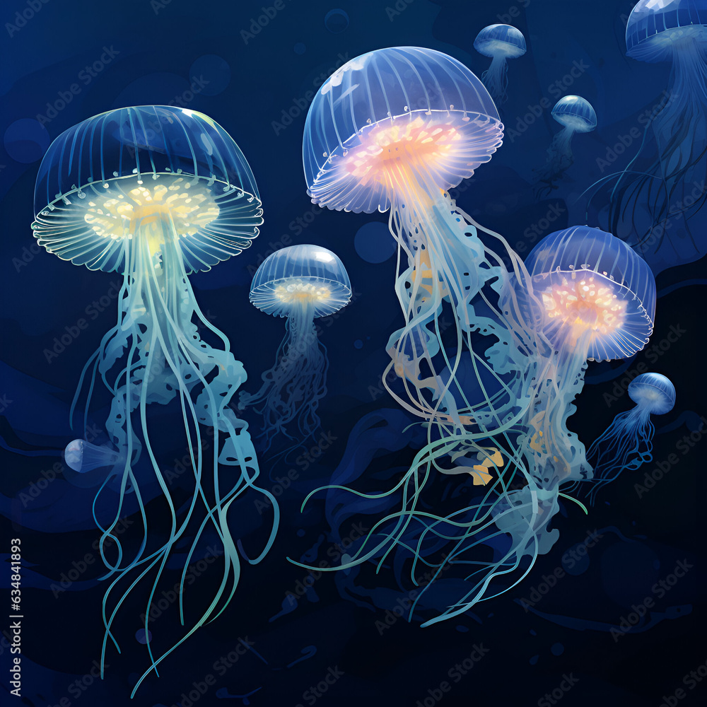 Naklejka premium jelly fish in the aquarium