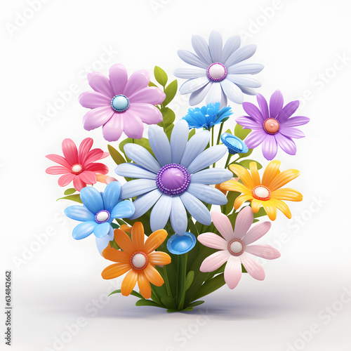 smiling flower cartoon on transparent background