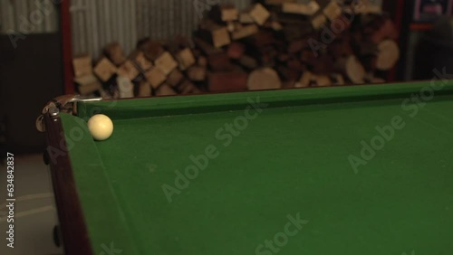 Pool Ball in Pocket (Slow-Mo)