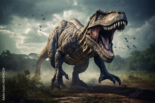 Tyrannosaurus Rex dinosaur. Generated AI