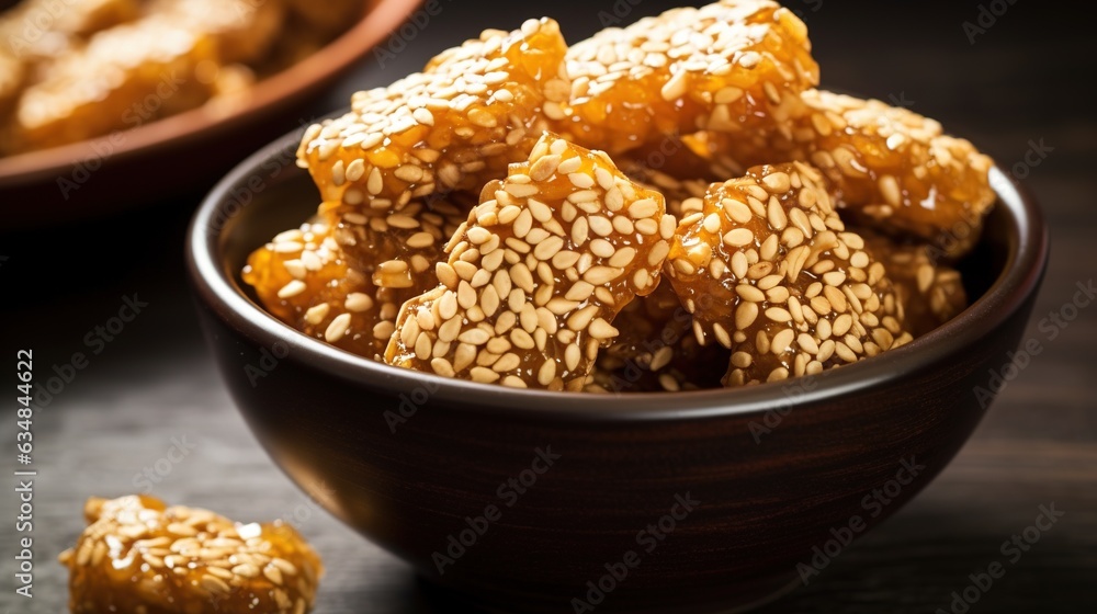 a bowl full of sesame seed tofus next to a bowl of sesame seed tofus. generative ai a bowl full of sesame seed tofus next to a bowl of sesame seed tofus. generative ai