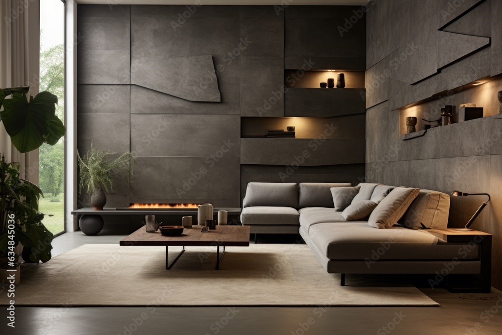 Beautiful view of Block-Textured-Concrete-Finish-Apartment-Penthouse