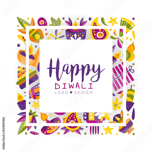 Happy Diwali Bright Purple Web Banner Design Vector Template