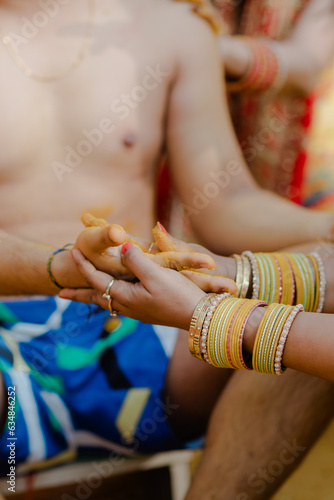 Indian Hindu wedding ritual sacred pooja photo