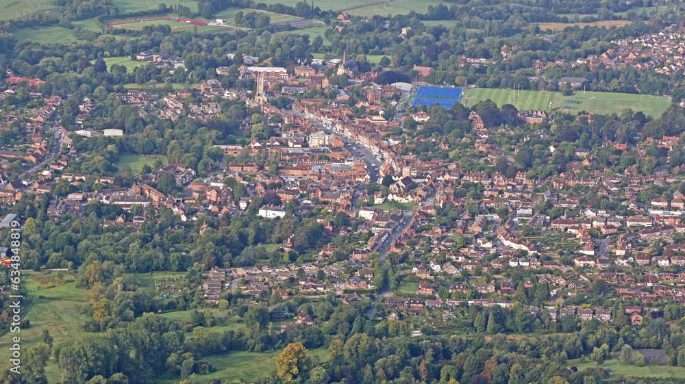 Aerial view of  Marlborough in Wiltshire